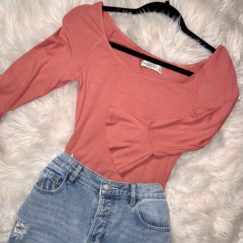 Mauve Body Suit with Bell Sleeves